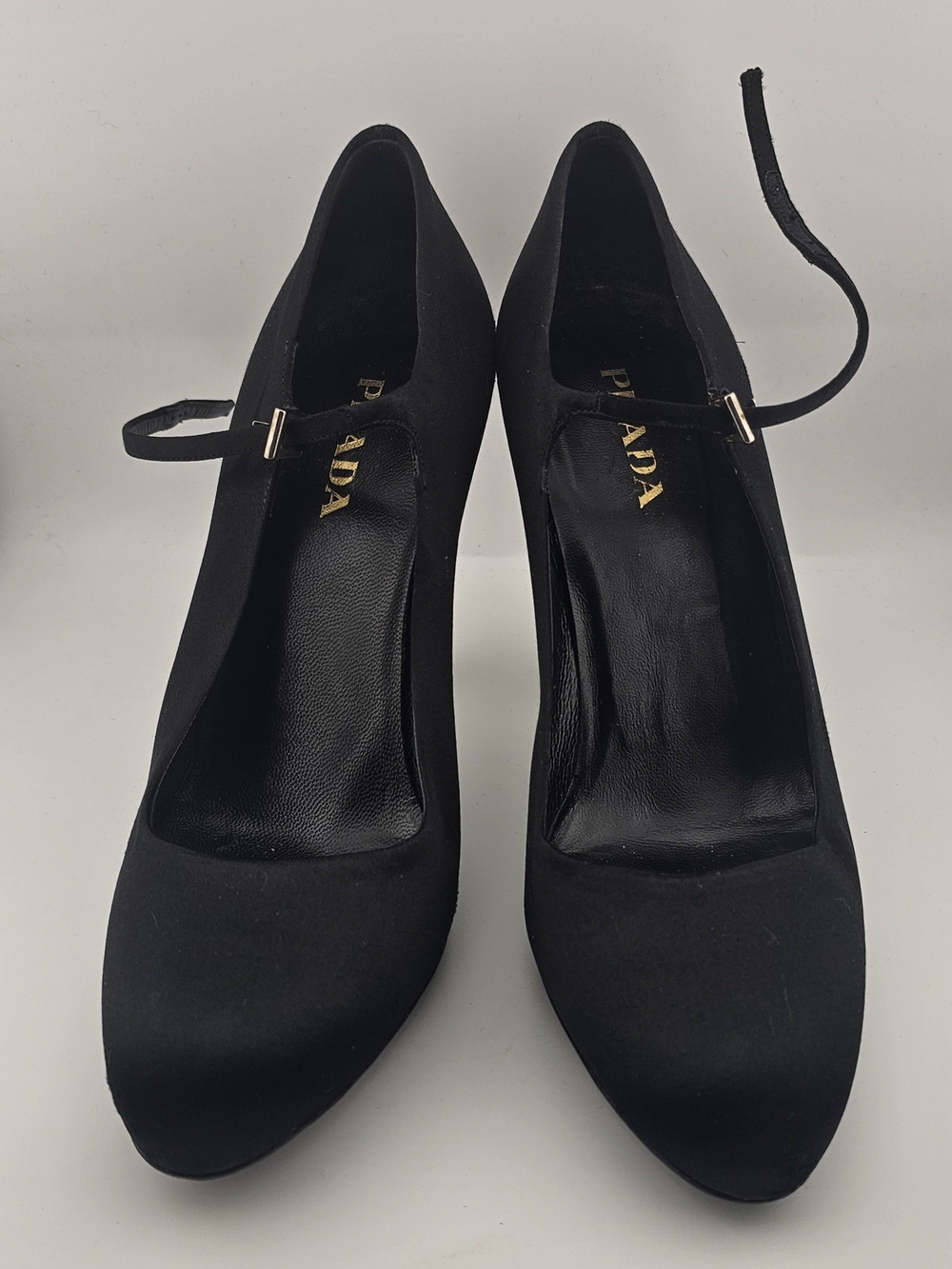 Prada Black Mary Jane Pumps Heels Size 39.5 Made in Italy